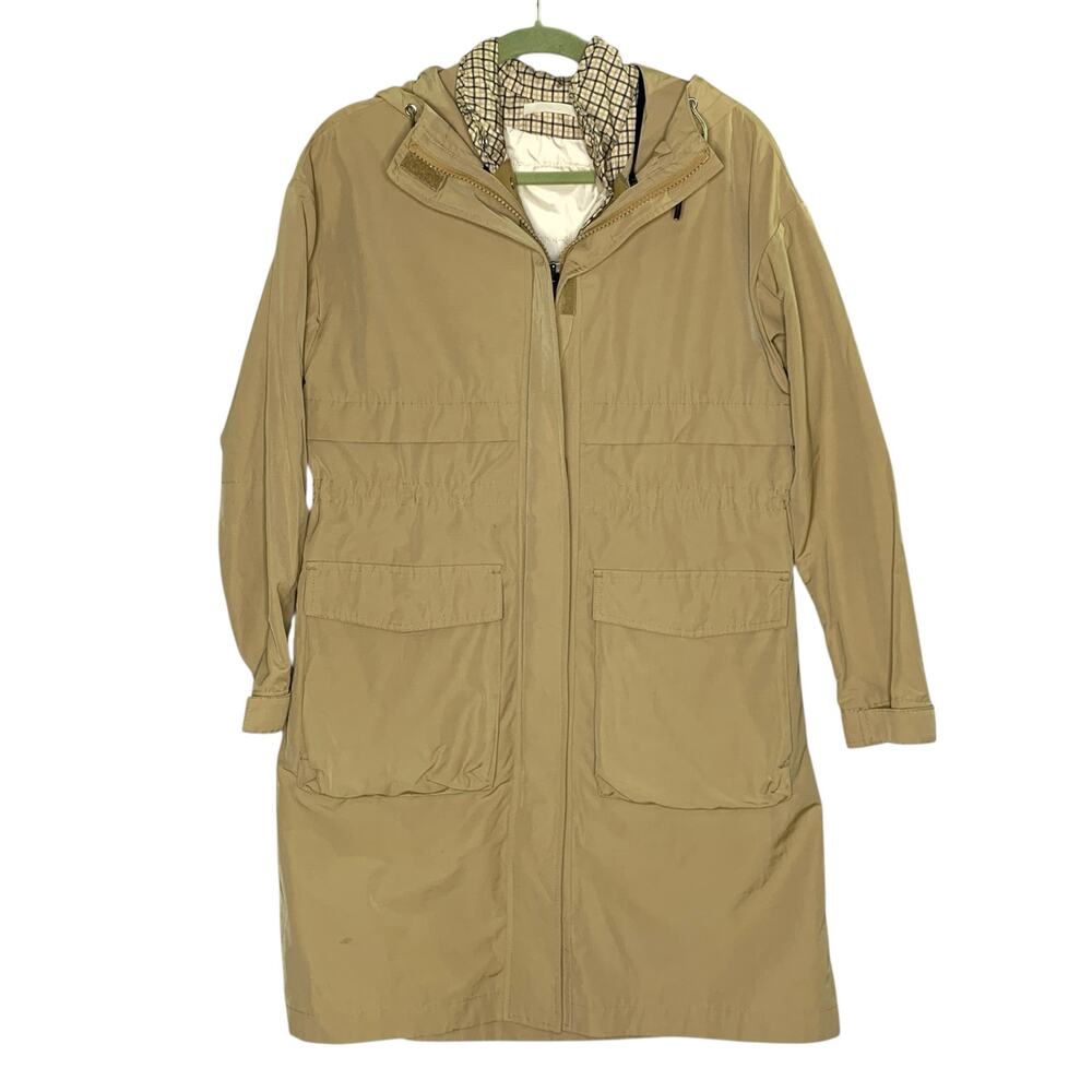 Selected Femme S Womens Tan Long Parka Drawstring Waist Vest Liner Tan 2Pc